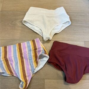 Montce Women's Swim Shorts Set - White, Multicolor Striped, and Red